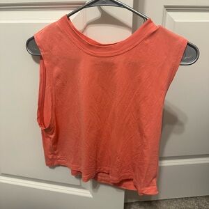 Lululemon Bright Coral cropped tank. never worn